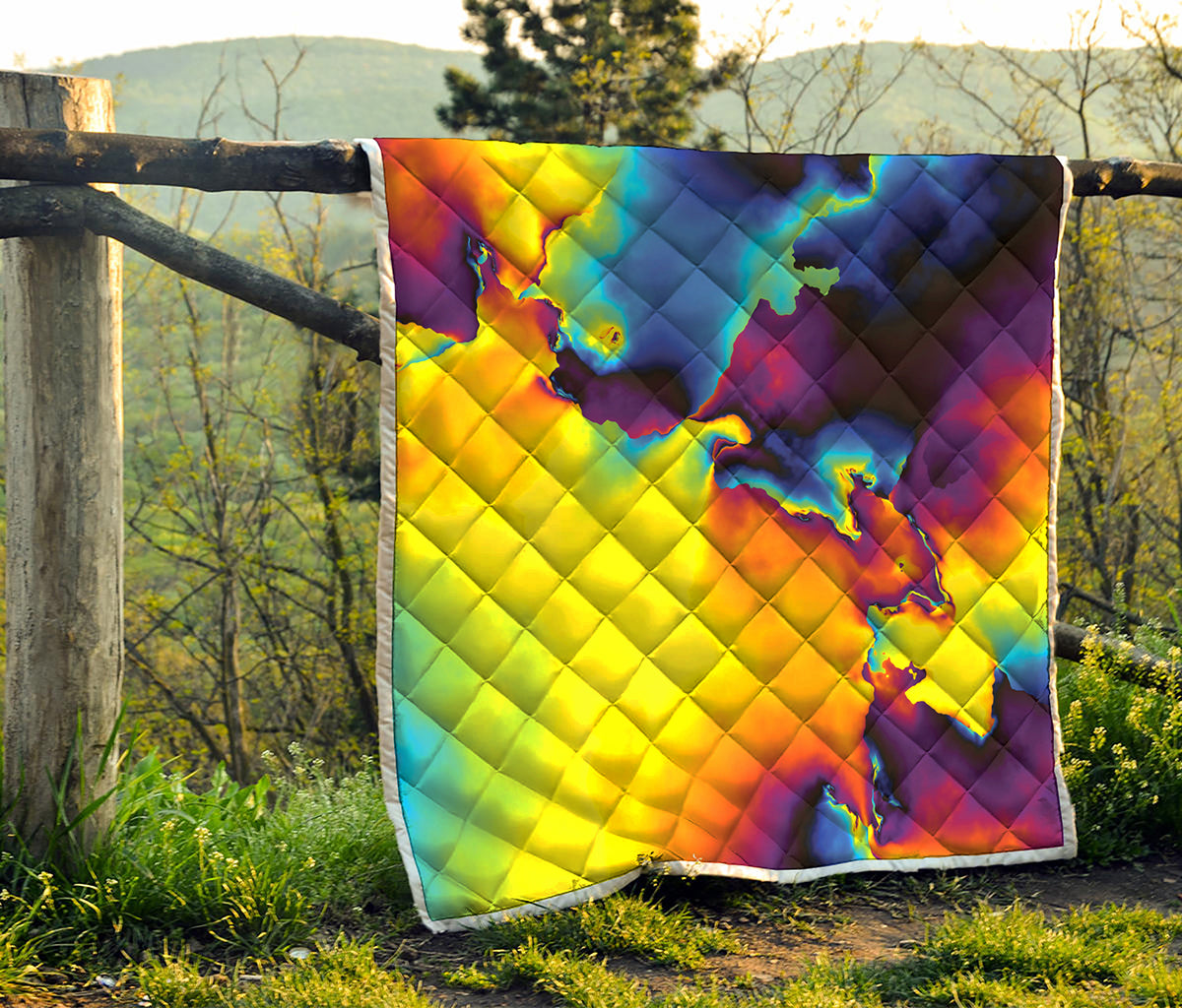 Psychedelic Acid Print Quilt