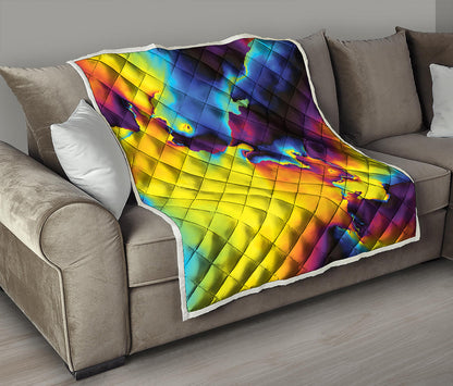 Psychedelic Acid Print Quilt
