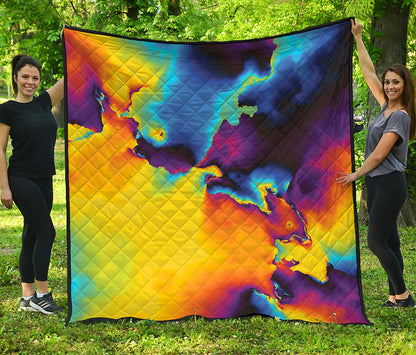 Psychedelic Acid Print Quilt