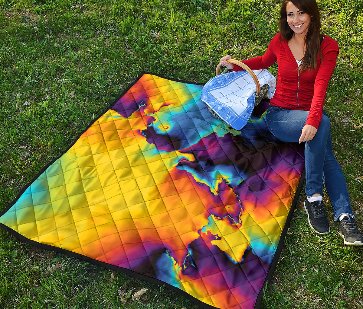 Psychedelic Acid Print Quilt