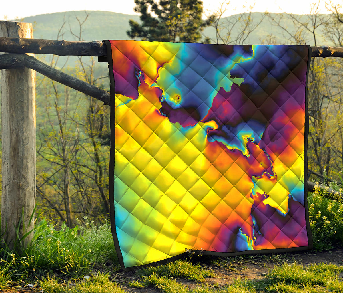 Psychedelic Acid Print Quilt