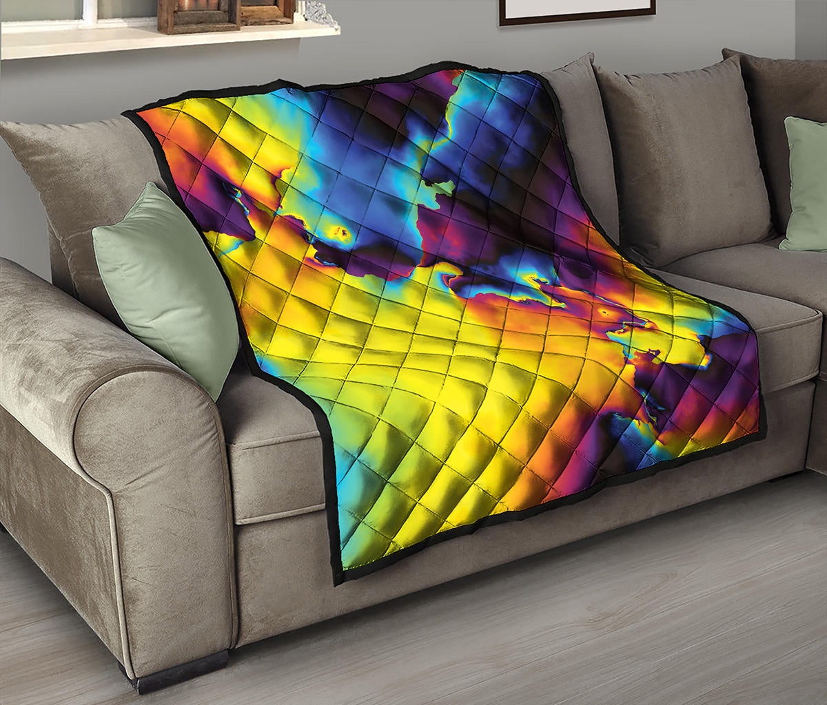 Psychedelic Acid Print Quilt