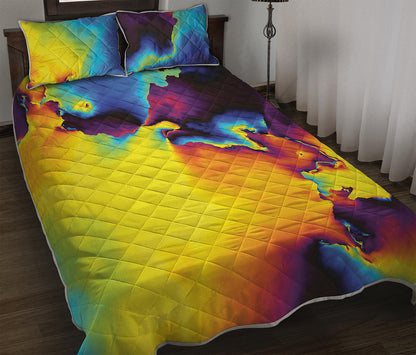 Psychedelic Acid Print Quilt Bed Set