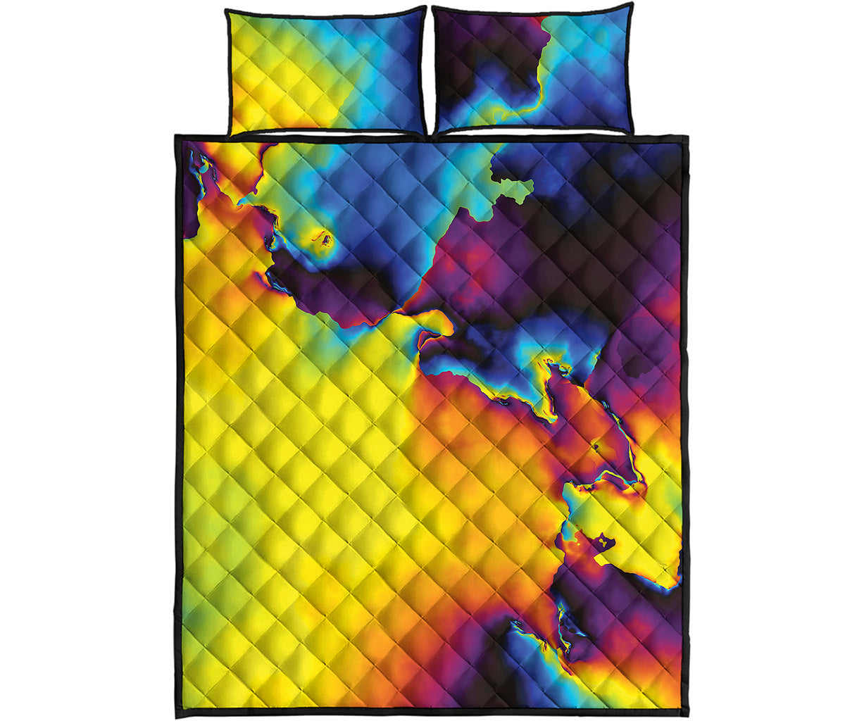 Psychedelic Acid Print Quilt Bed Set