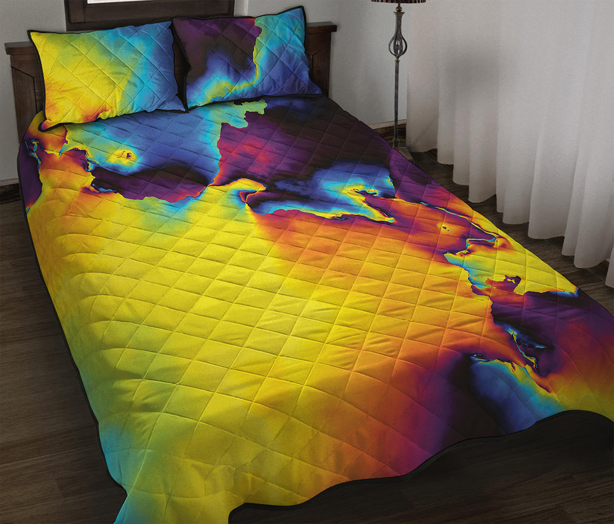 Psychedelic Acid Print Quilt Bed Set