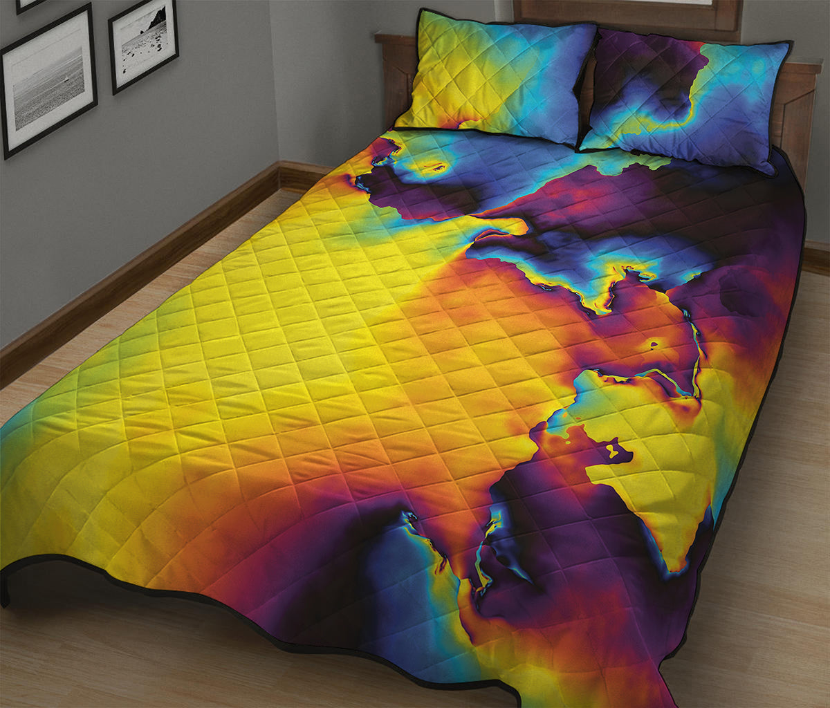Psychedelic Acid Print Quilt Bed Set