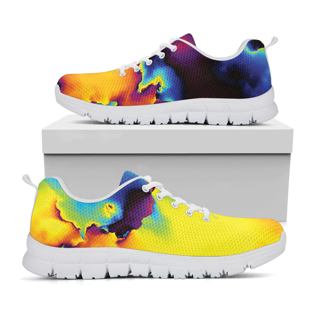 Psychedelic Acid Print White Sneakers