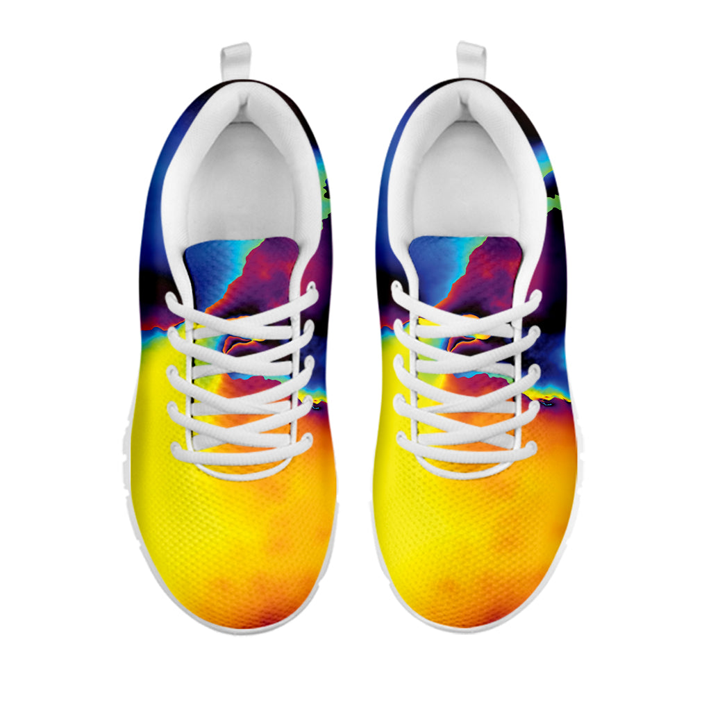 Psychedelic Acid Print White Sneakers