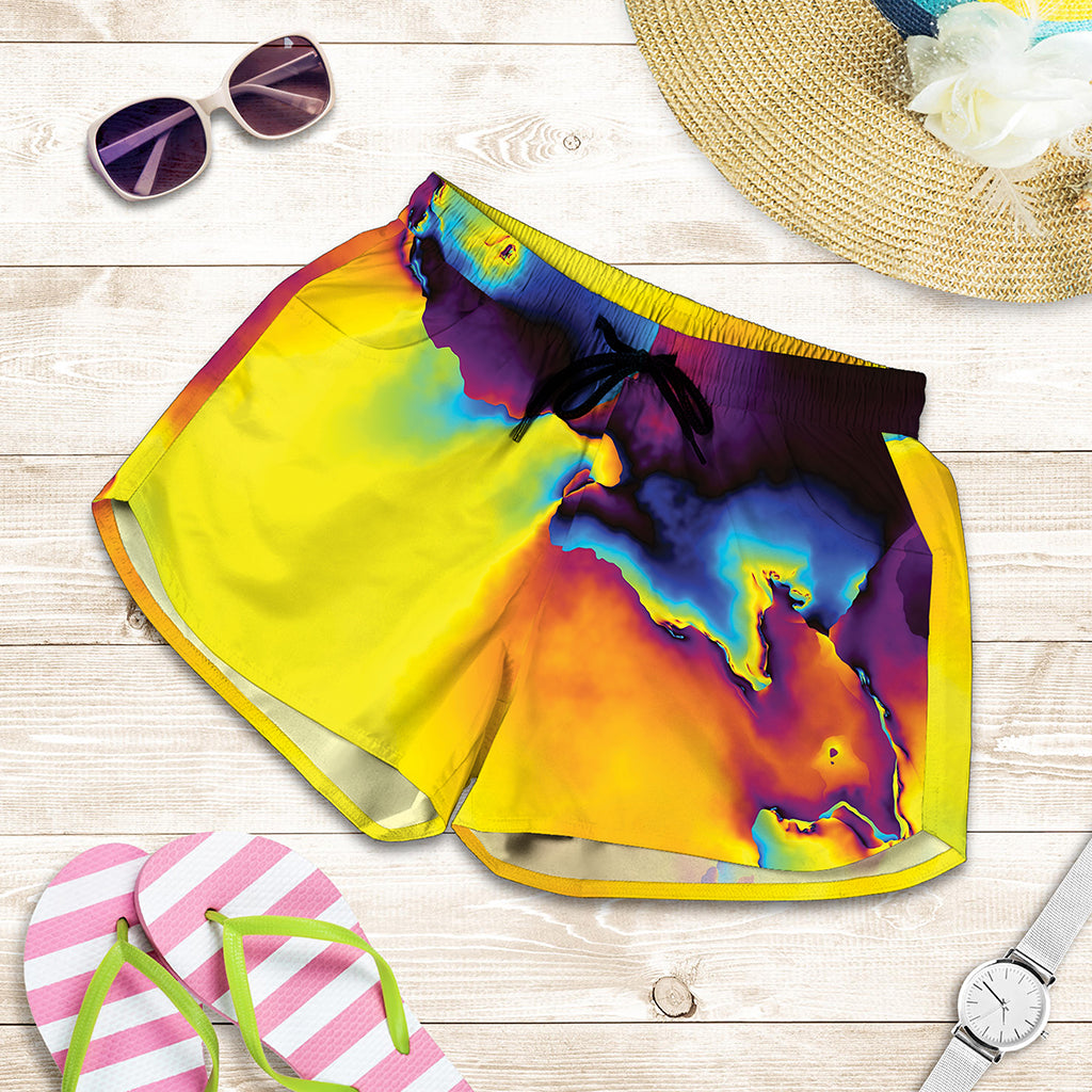 Psychedelic Acid Print Women's Shorts