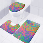 Psychedelic Bubble Print 3 Piece Bath Mat Set