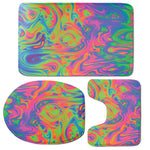 Psychedelic Bubble Print 3 Piece Bath Mat Set