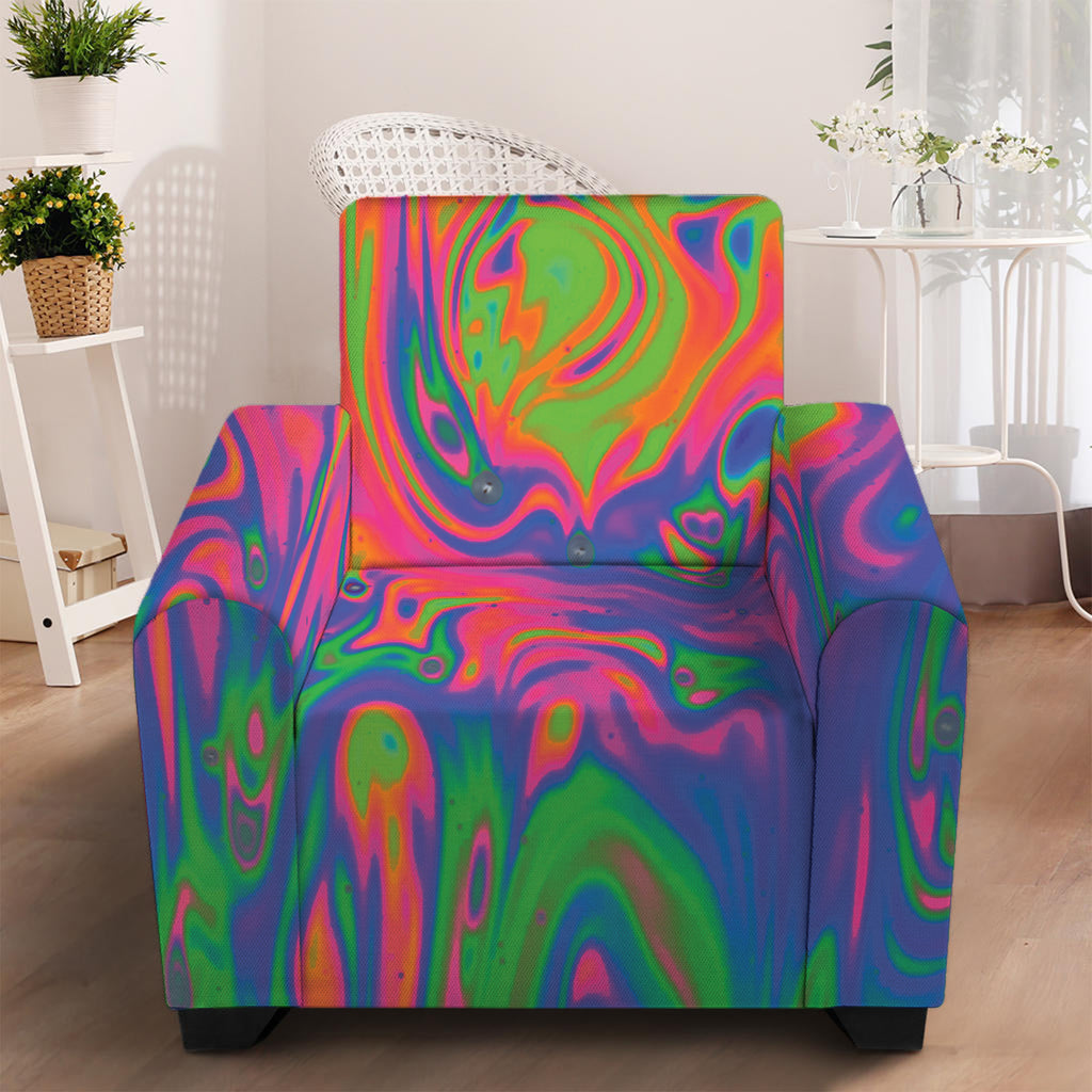 Psychedelic Bubble Print Armchair Slipcover