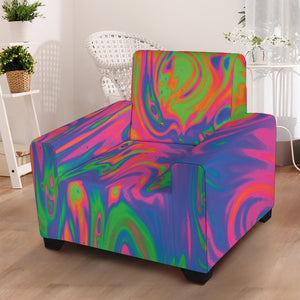 Psychedelic Bubble Print Armchair Slipcover