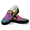 Psychedelic Bubble Print Black Slip On Shoes