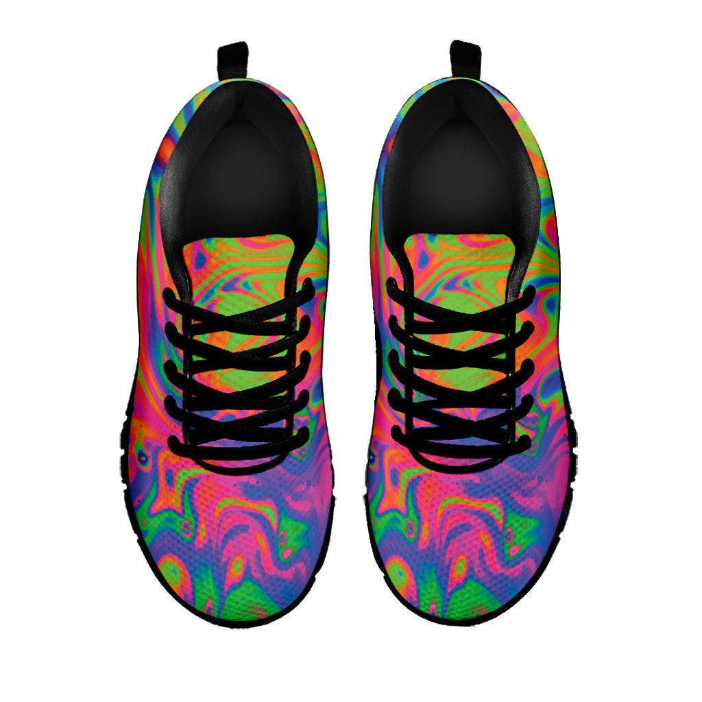 Psychedelic Bubble Print Black Sneakers