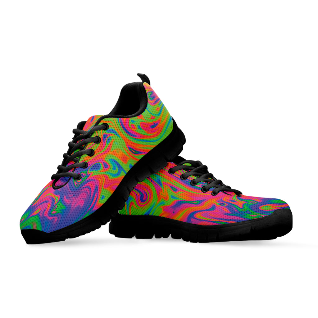 Psychedelic Bubble Print Black Sneakers