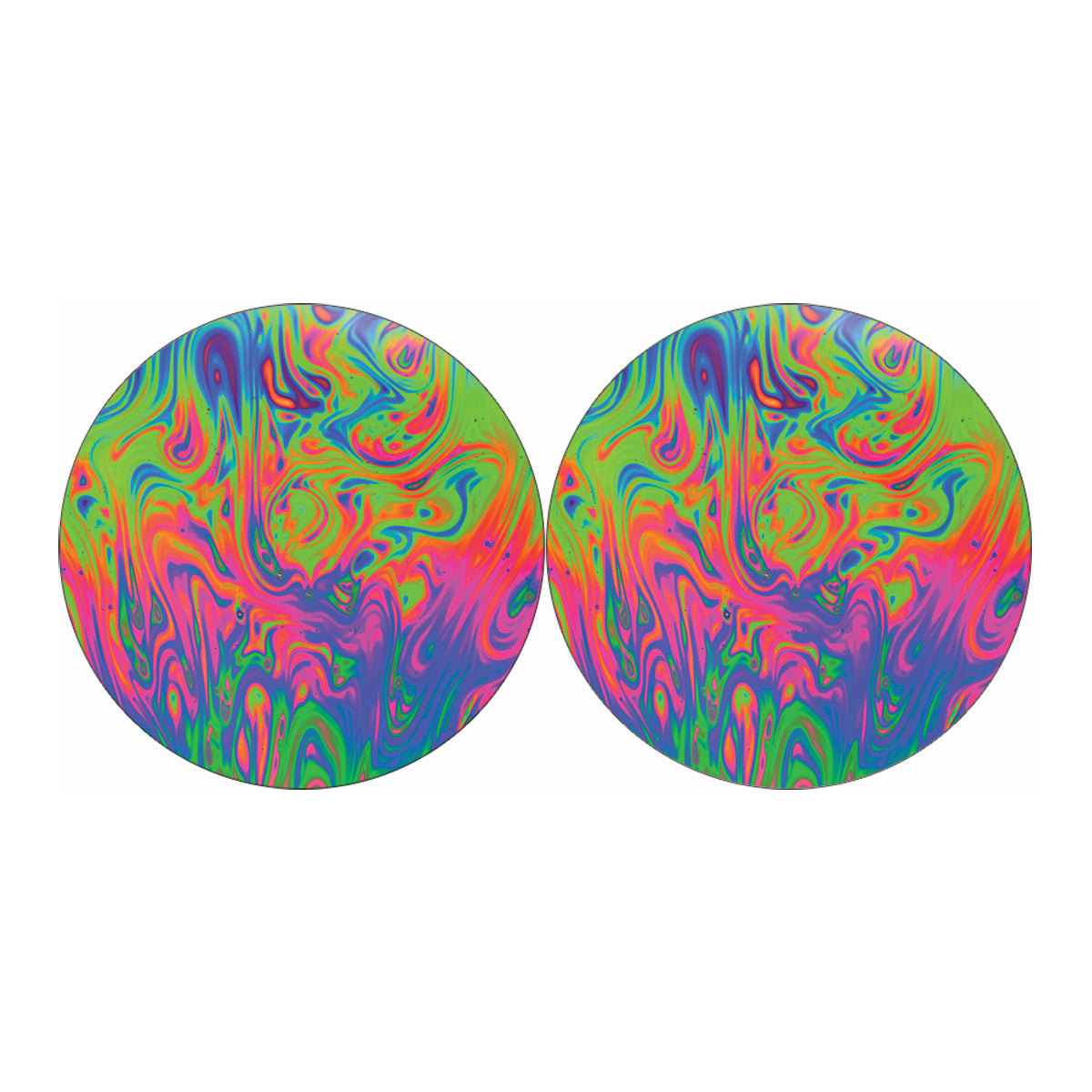 Psychedelic Bubble Print Car Coasters