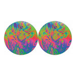 Psychedelic Bubble Print Car Coasters