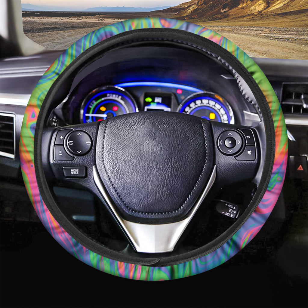 Psychedelic Bubble Print Car Steering Wheel Cover