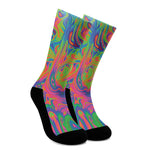 Psychedelic Bubble Print Crew Socks