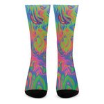 Psychedelic Bubble Print Crew Socks