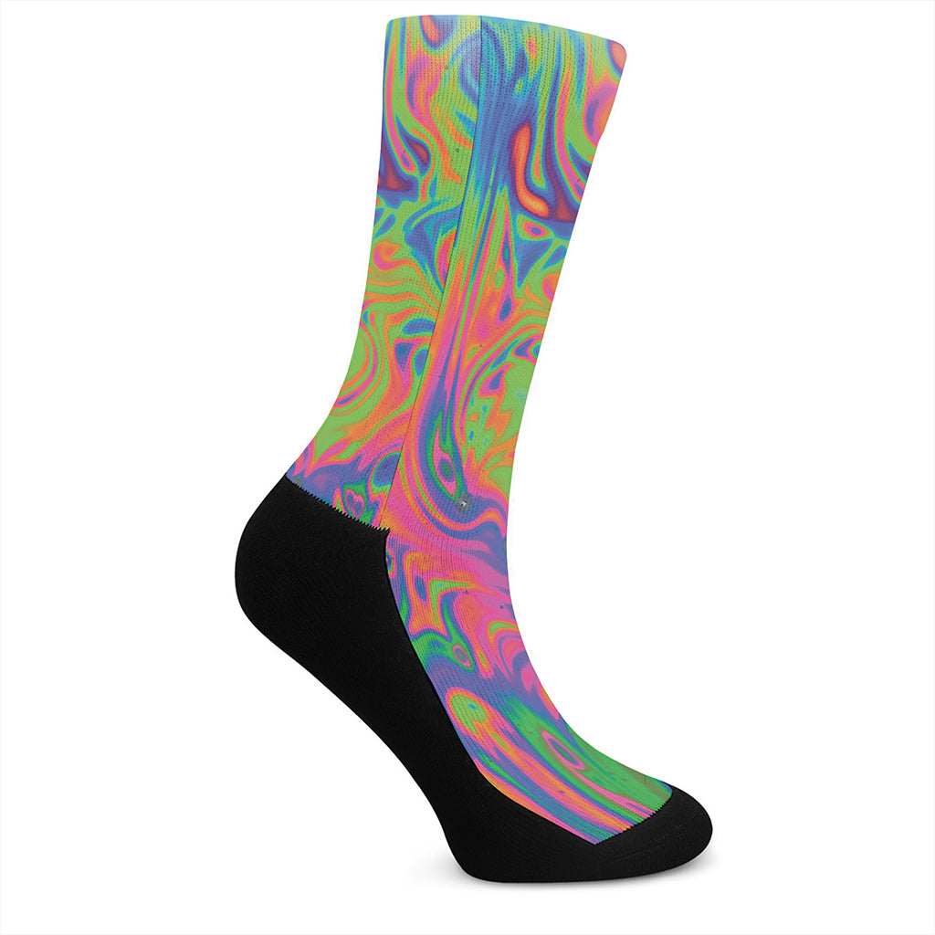 Psychedelic Bubble Print Crew Socks