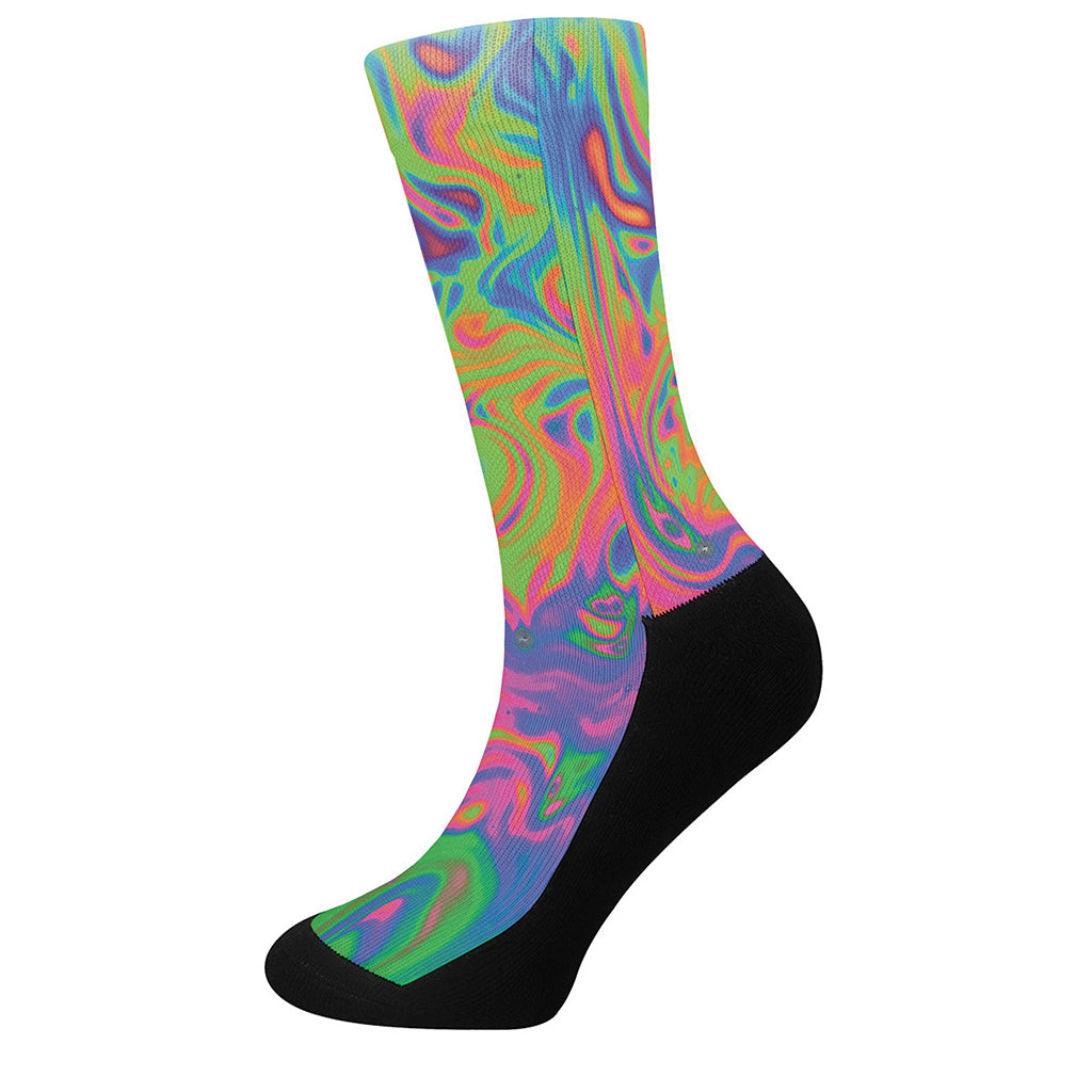 Psychedelic Bubble Print Crew Socks