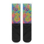 Psychedelic Bubble Print Crew Socks