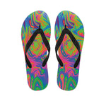 Psychedelic Bubble Print Flip Flops