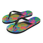 Psychedelic Bubble Print Flip Flops