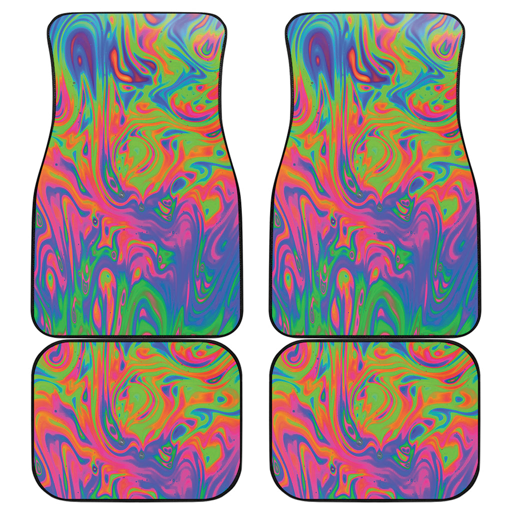 Psychedelic Bubble Print Front and Back Car Floor Mats