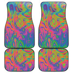 Psychedelic Bubble Print Front and Back Car Floor Mats