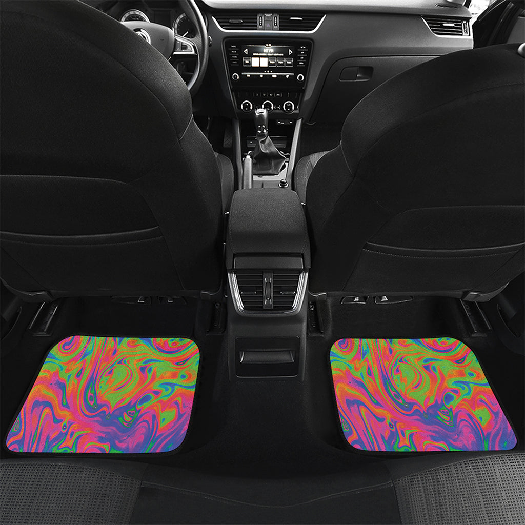 Psychedelic Bubble Print Front and Back Car Floor Mats