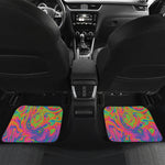 Psychedelic Bubble Print Front and Back Car Floor Mats