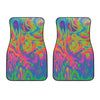 Psychedelic Bubble Print Front Car Floor Mats