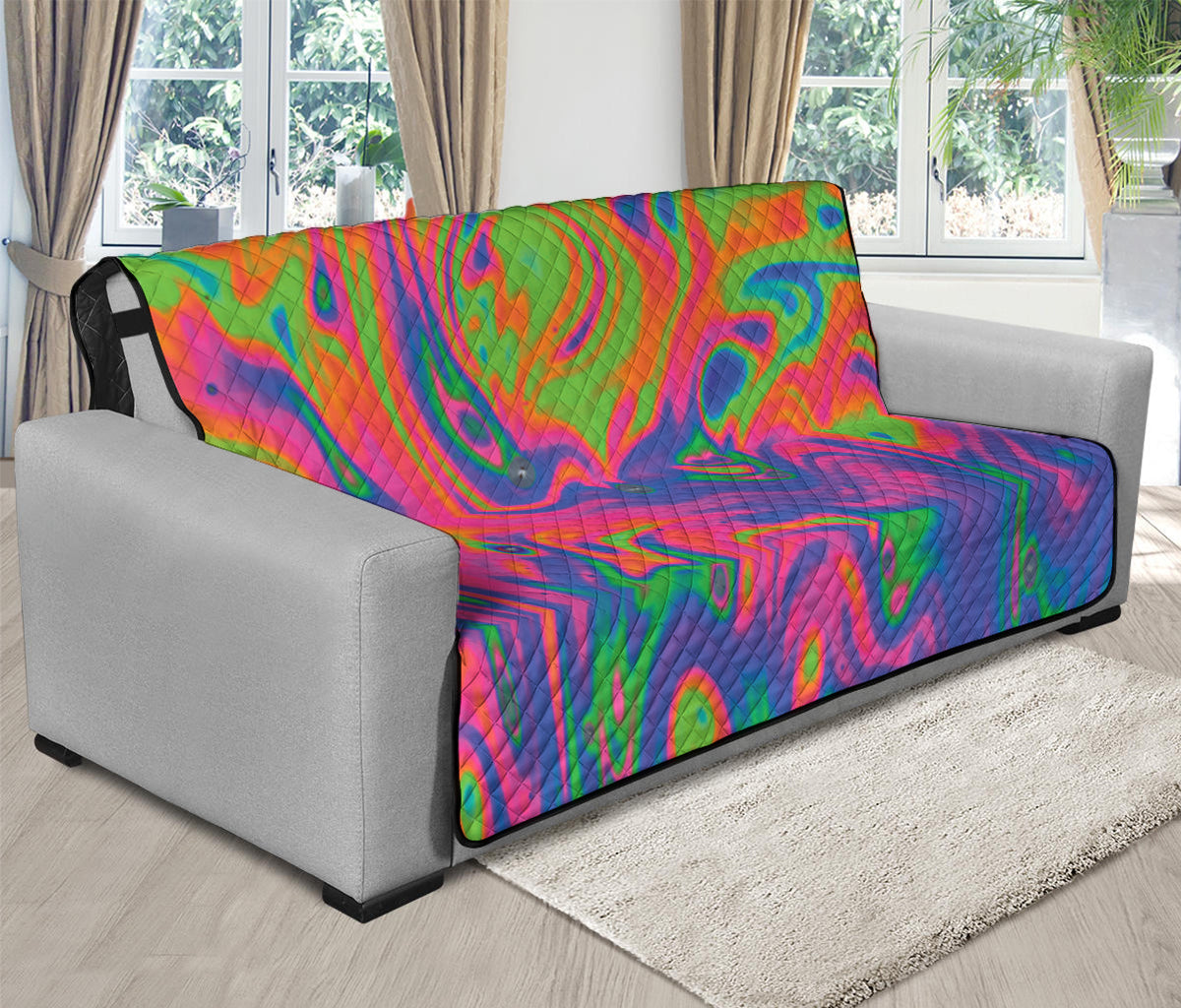 Psychedelic Bubble Print Futon Protector