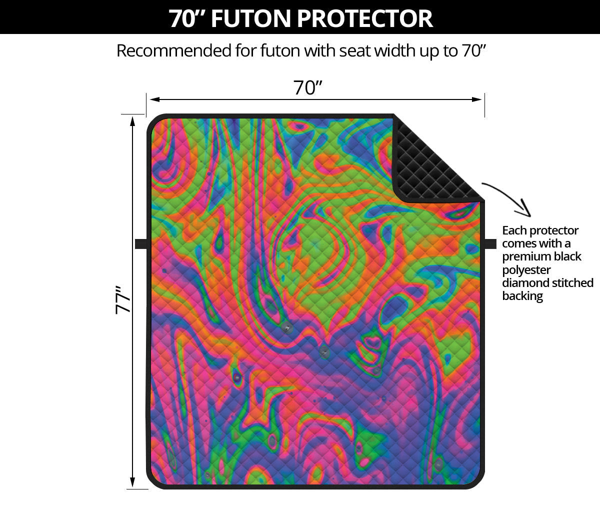 Psychedelic Bubble Print Futon Protector