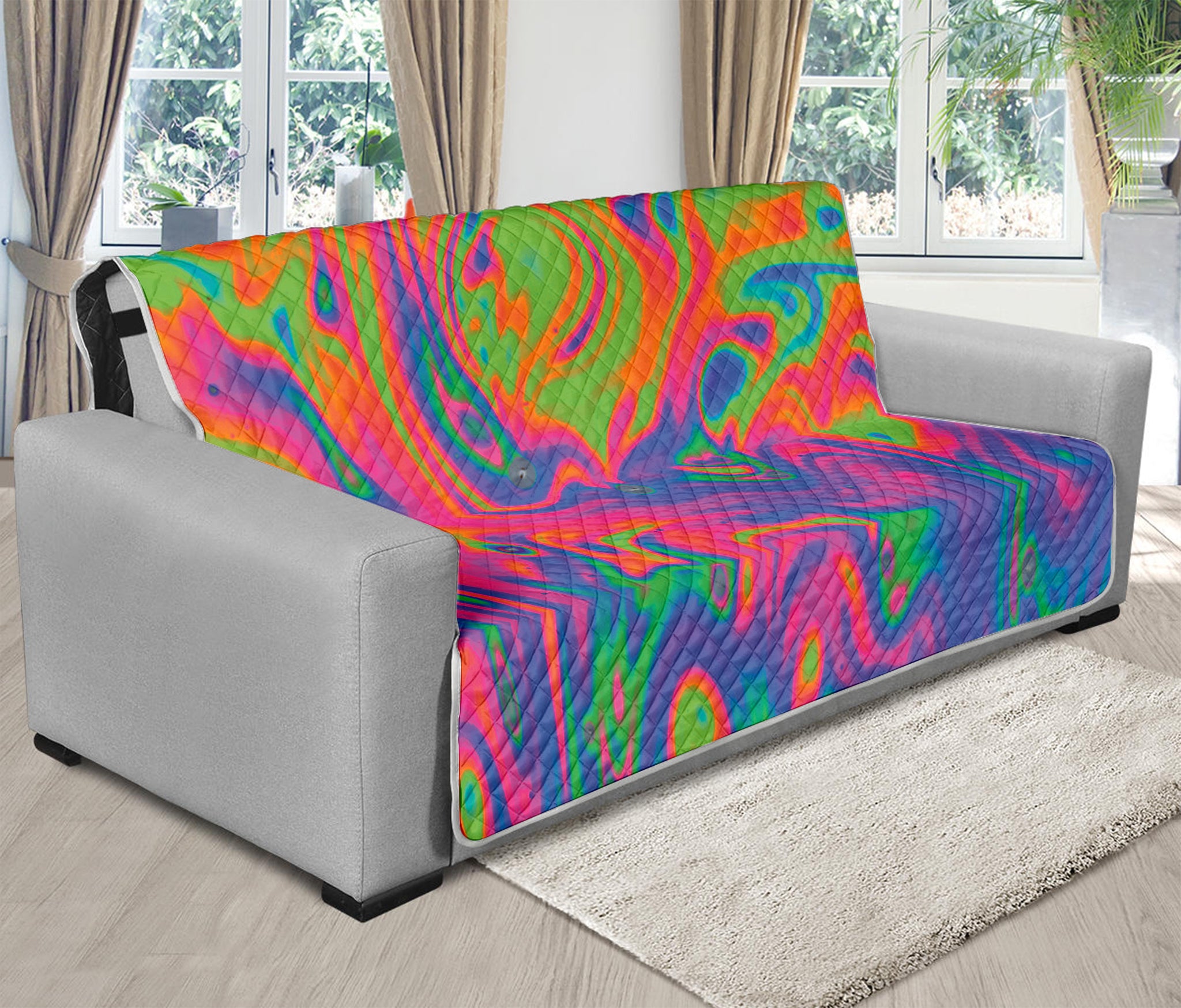 Psychedelic Bubble Print Futon Protector