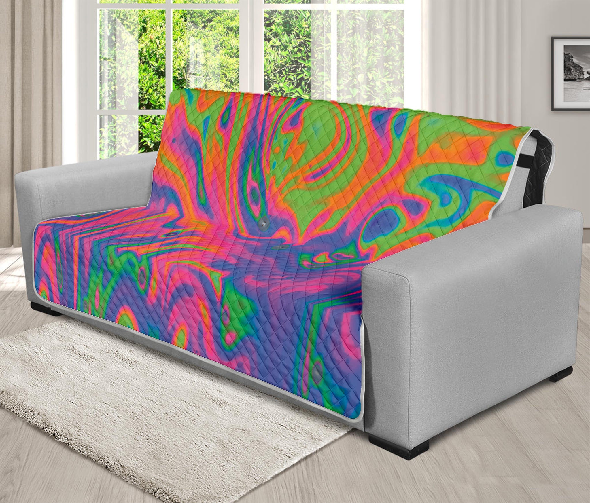 Psychedelic Bubble Print Futon Protector