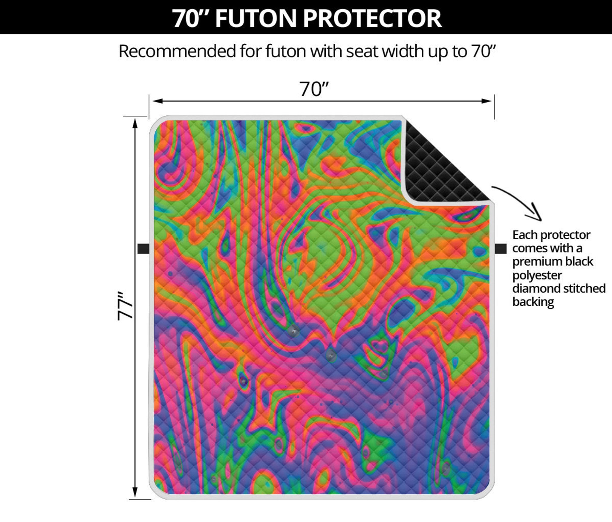 Psychedelic Bubble Print Futon Protector