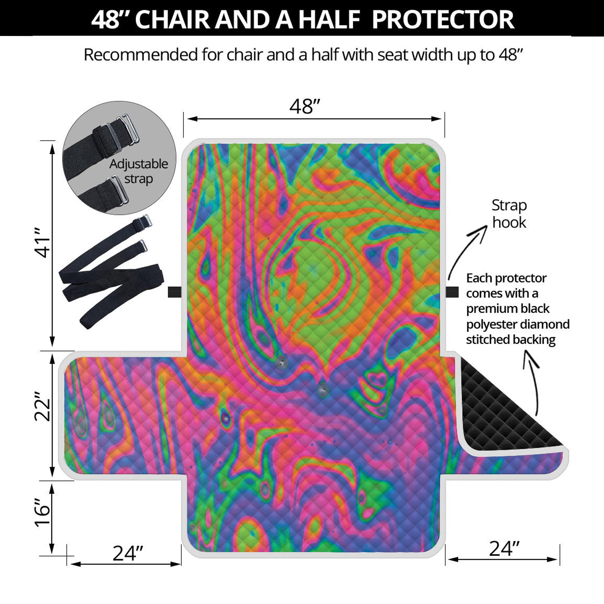 Psychedelic Bubble Print Half Sofa Protector