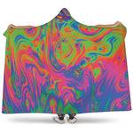 Psychedelic Bubble Print Hooded Blanket