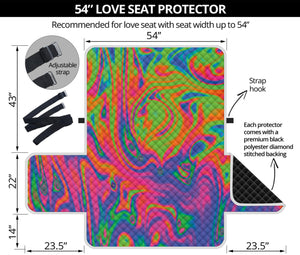 Psychedelic Bubble Print Loveseat Protector