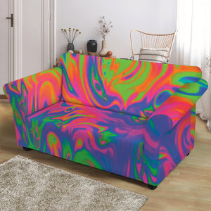 Psychedelic Bubble Print Loveseat Slipcover