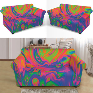 Psychedelic Bubble Print Loveseat Slipcover