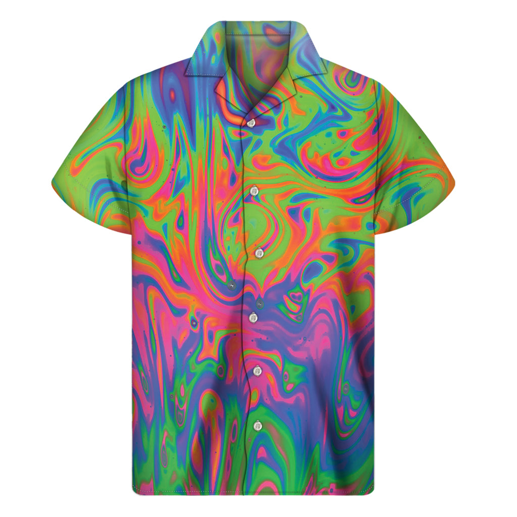 Psychedelic Bubble Print Men's Short Sleeve Shirt