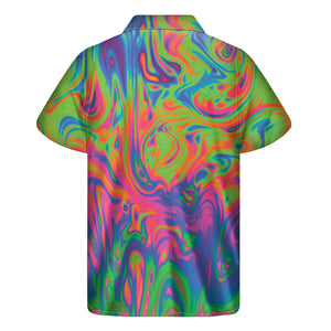 Psychedelic Bubble Print Men's Short Sleeve Shirt