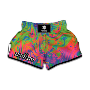 Psychedelic Bubble Print Muay Thai Boxing Shorts