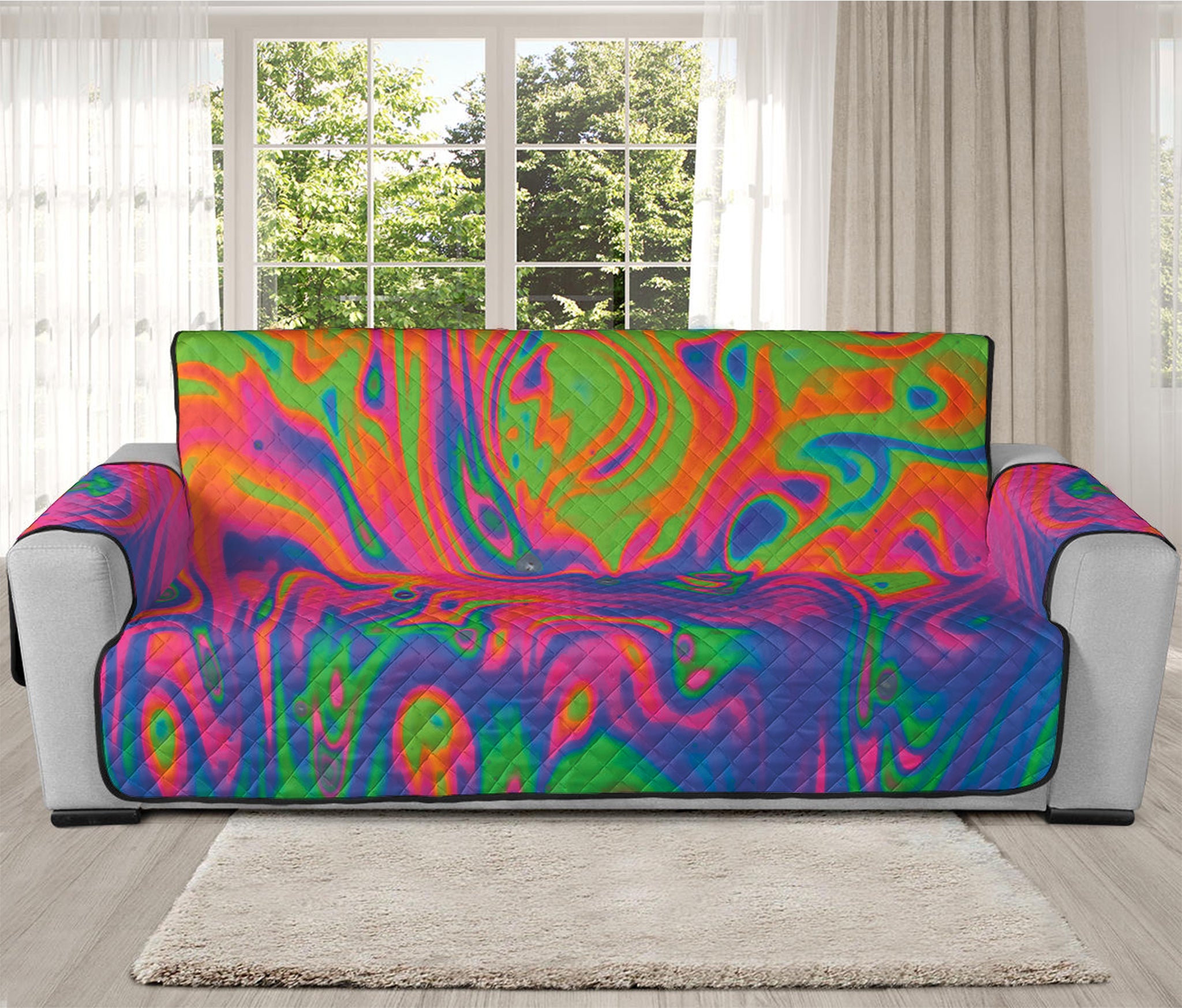 Psychedelic Bubble Print Oversized Sofa Protector