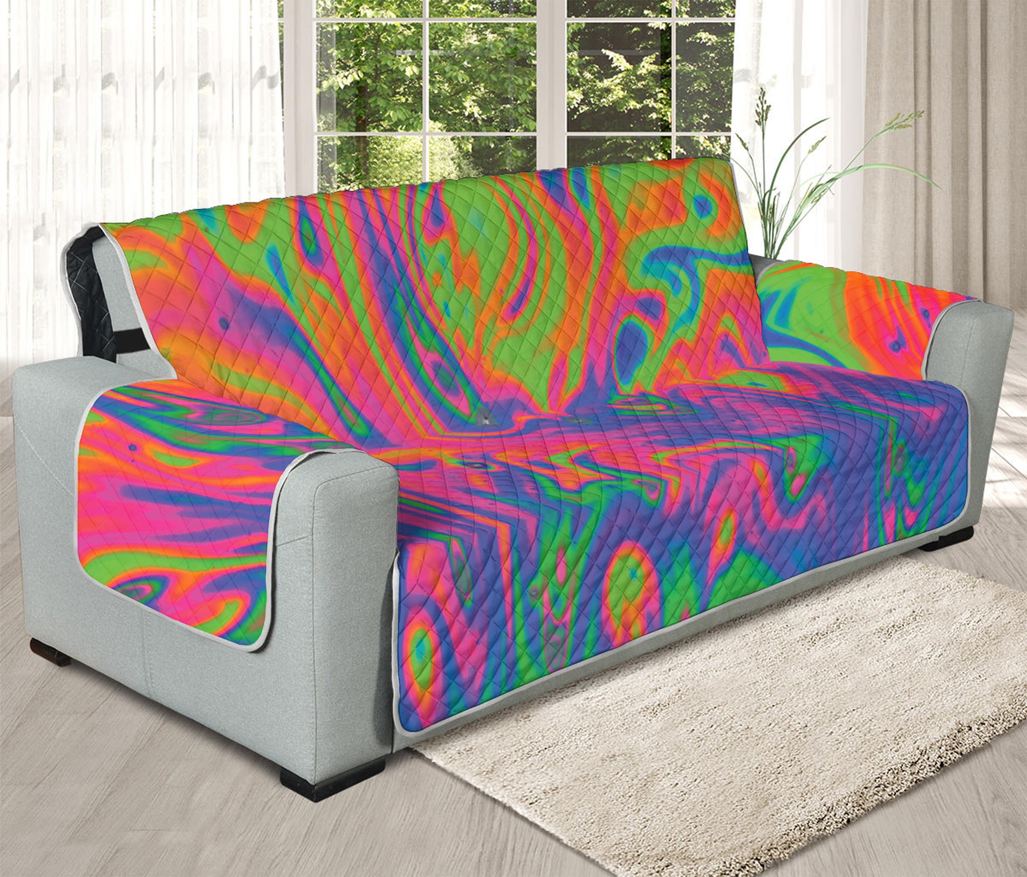 Psychedelic Bubble Print Oversized Sofa Protector